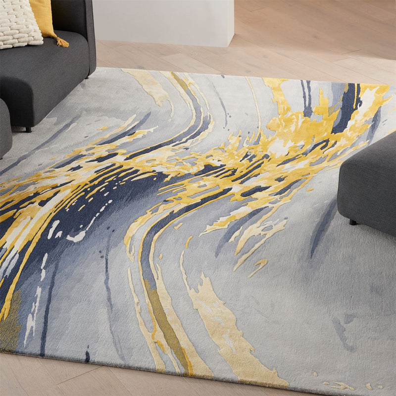 Prismatic Abstract Rugs PRS24 by Nourison in Grey Gold