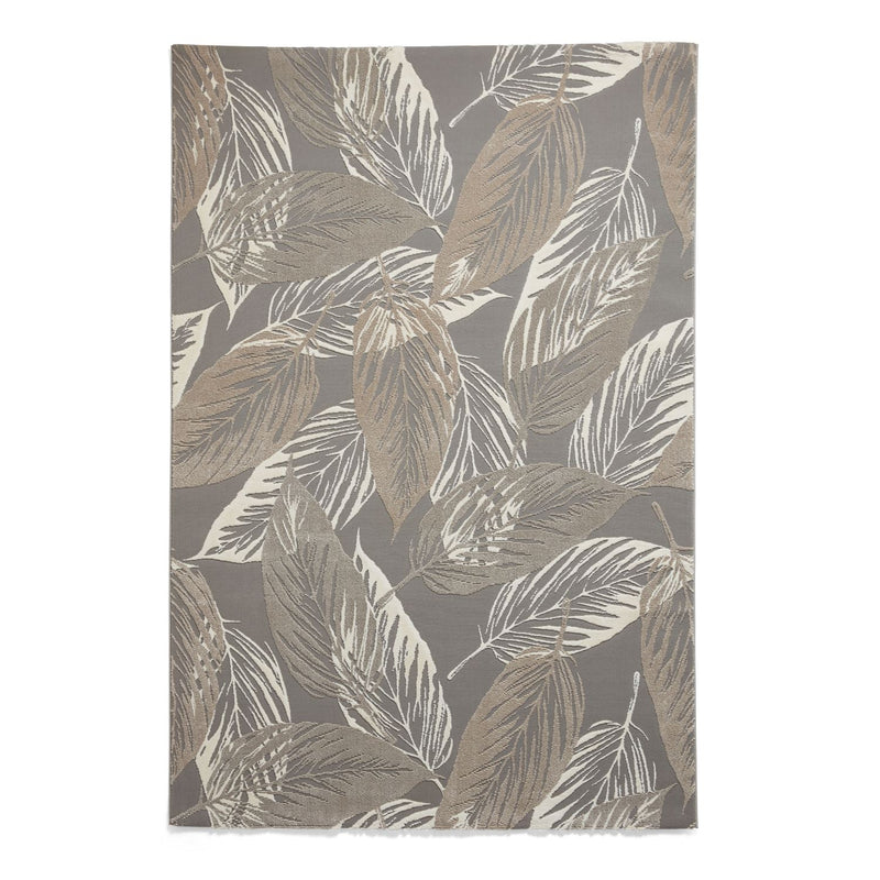 Flores 1925 Botanical Textured Washable Rug in Grey