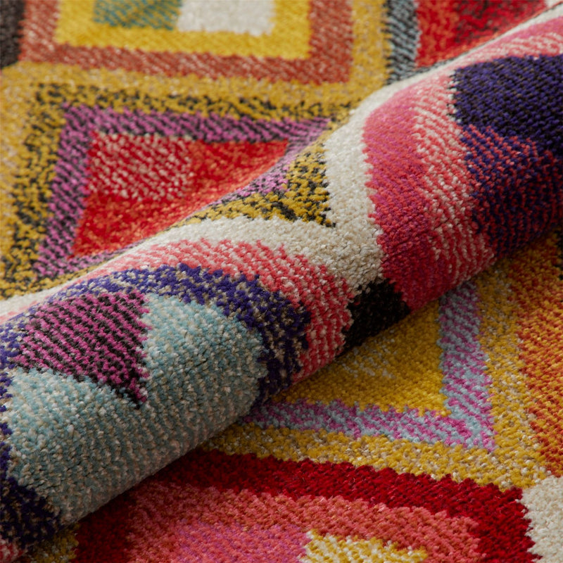 Carnaval CAR109 Geometric Runner Rug by Concept Looms in Multicolour