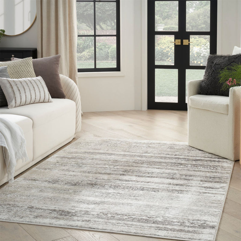 Glitz GLZ10 Abstract Rugs by Nourison in Cream Grey