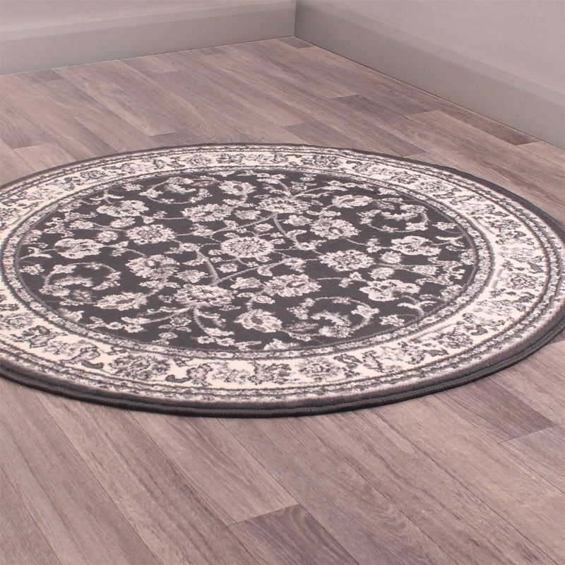 Coronation Circular Rugs in Grey by Rugstyle