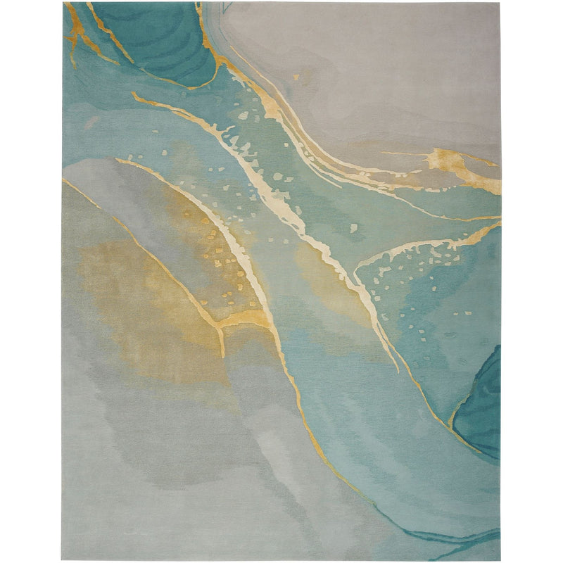 Prismatic Abstract Rugs PRS27 by Nourison in Grey Seafoam