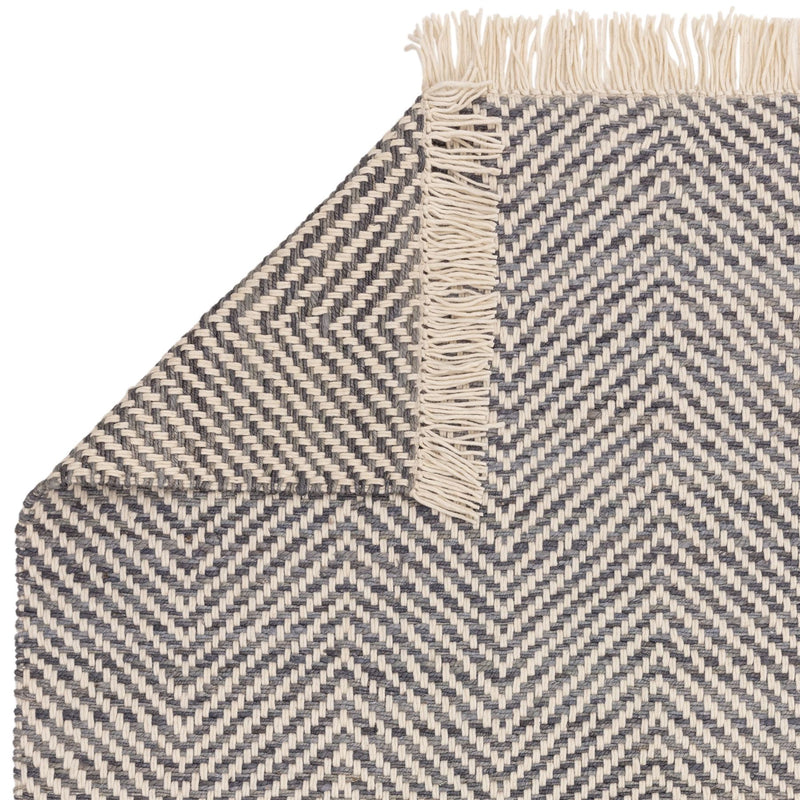 Vigo Flatweave Geometric Boho Jute Wool Rugs in Grey