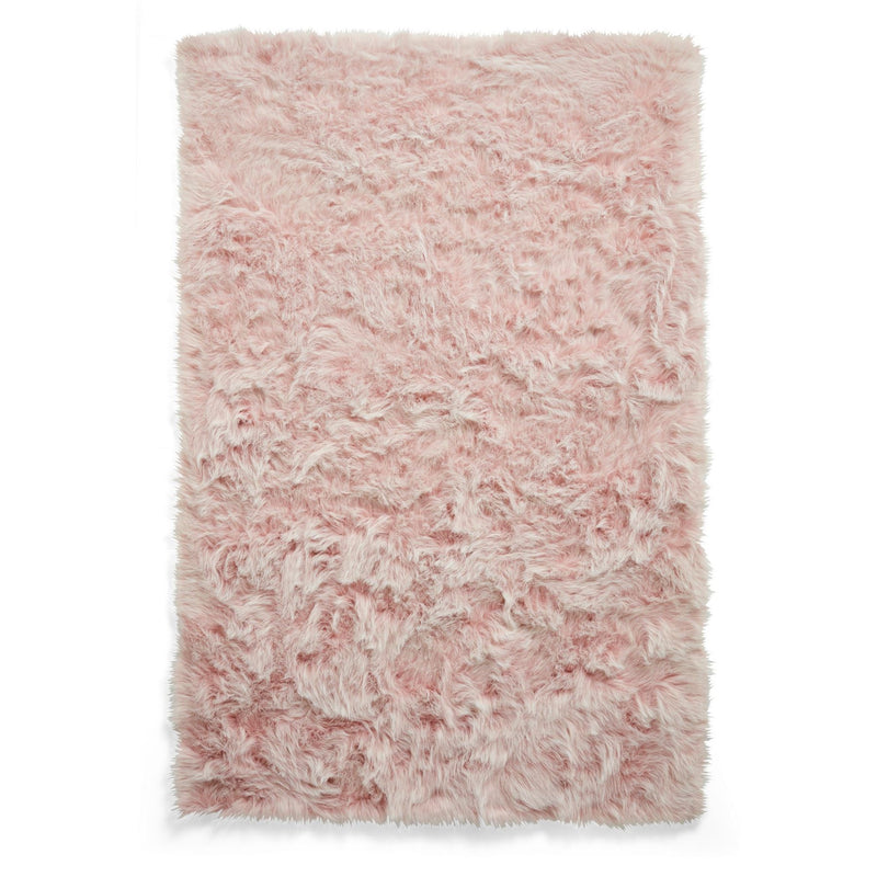 Polar Plush Soft Plain Textured Shaggy Rugs in Rose Pink