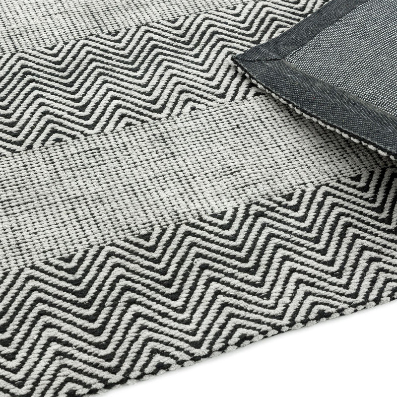 Ives Modern Chevron Striped Rugs in Grey