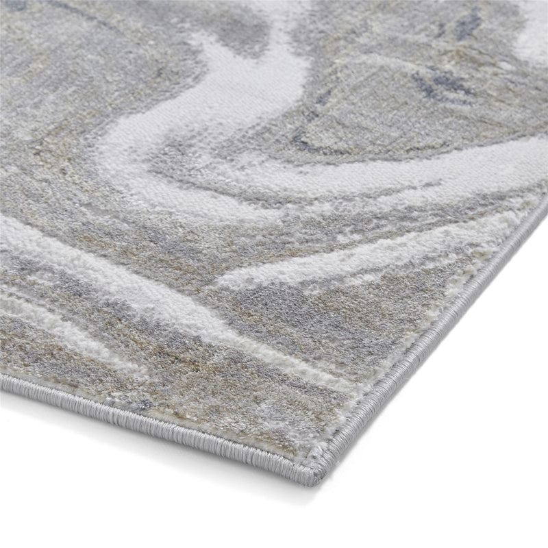 Tidal TL841 Modern Abstract Marble Rugs in Silver Grey