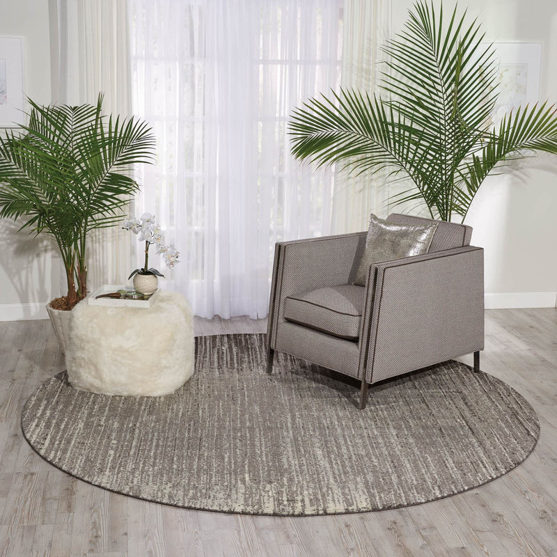 Nourison Twilight Circular Rugs TWI14 in Smoke