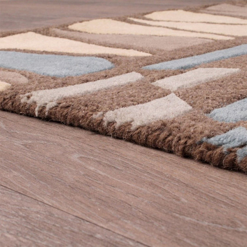 Fusion Midori Rugs in Brown & Blue