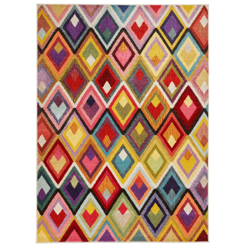 Carnaval CAR109 Geometric Rug by Concept Looms in Multicolour