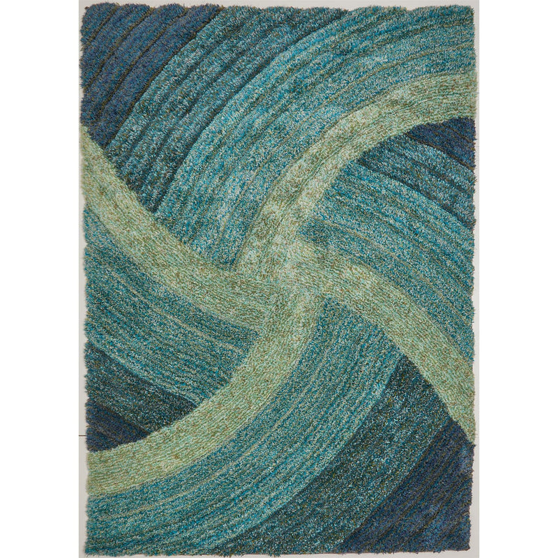 Stella 3D Shaggy Abstract Modern Rugs in Blue