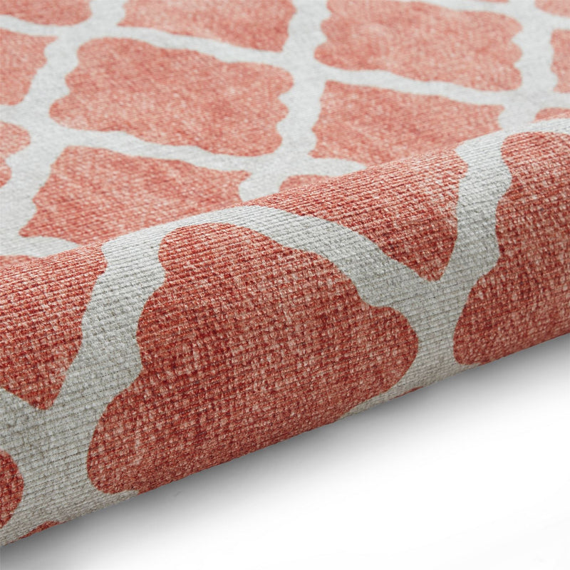 Coral H1063 Modern Washable Trellis Rugs in Orange