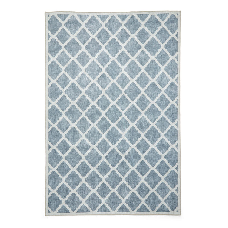 Coral H1063 Modern Washable Trellis Rugs in Grey