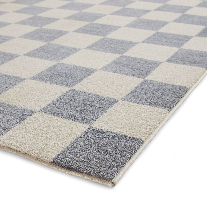 Baltimore 66618 Checkerboard Geometric Modern Rugs in Blue