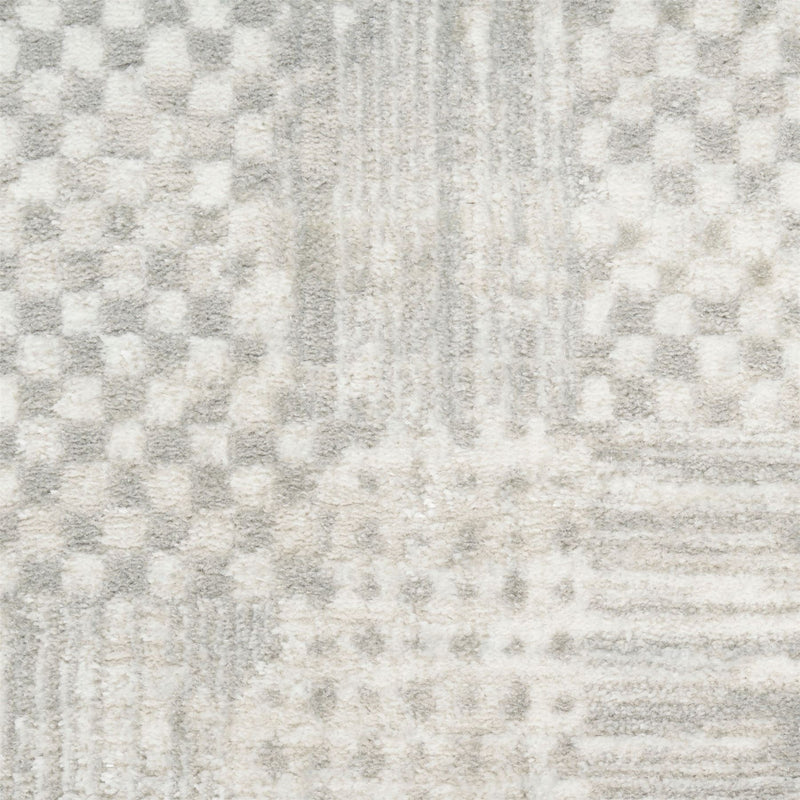 Glitz GLZ09 Geometric Runner Rugs by Nourison in Silver Grey