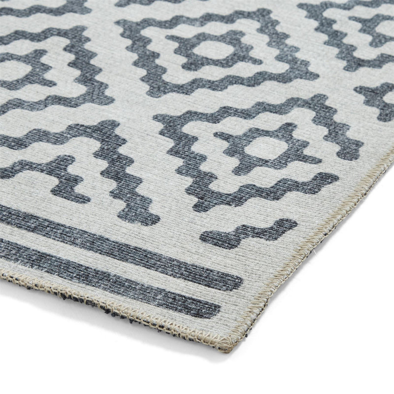 Coral H1058 Modern Washable Geometric Rugs in Grey