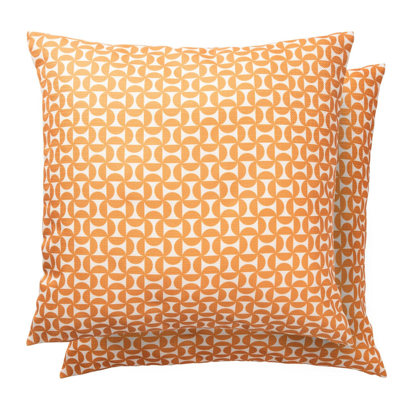 Forma Geometric Indoor Outdoor Cushion By Scion in Paprika Orange