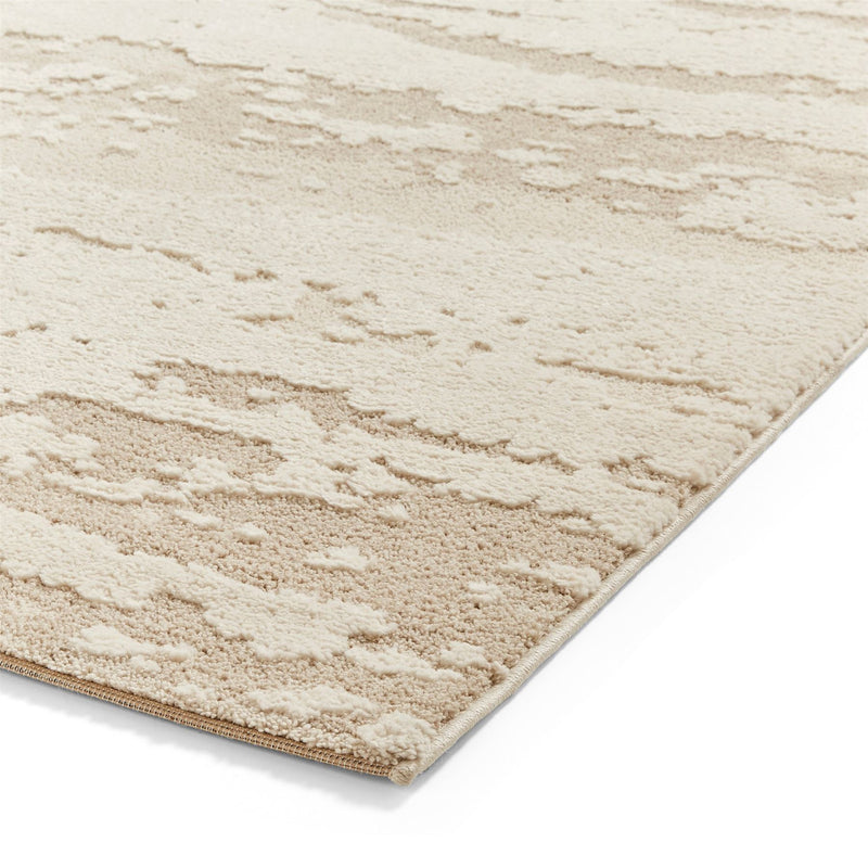 Elio 62841 Textured Abstract Modern Rugs in Cream White