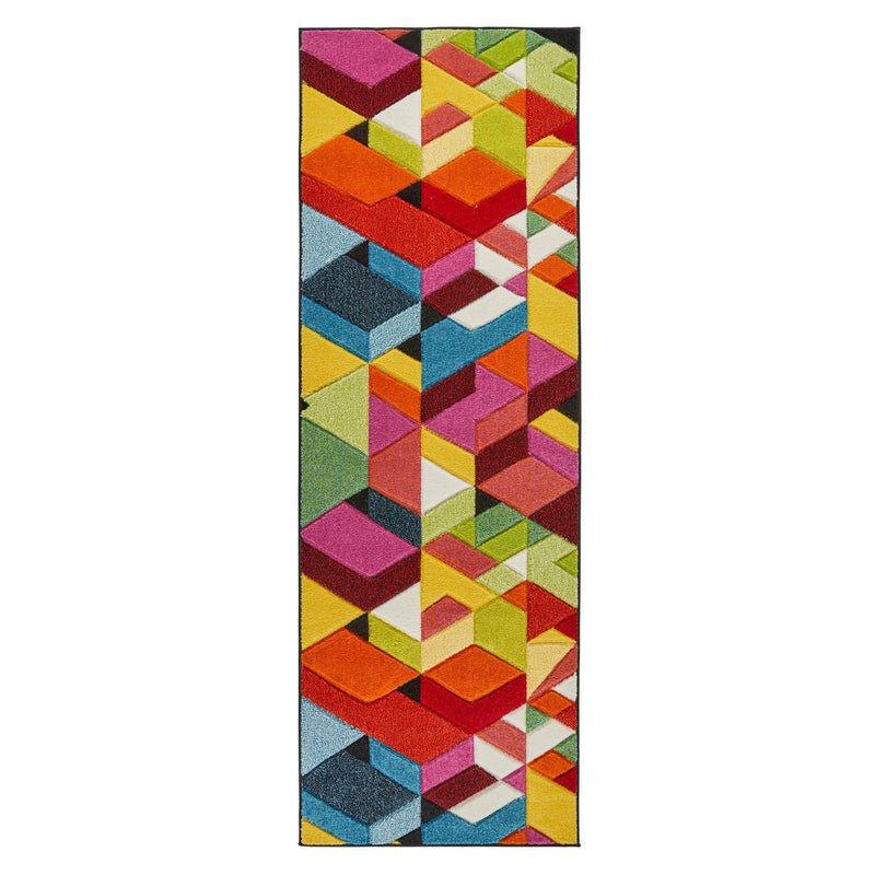 Viva VIV101 Geometric Runner Rug by Concept Looms in Multi