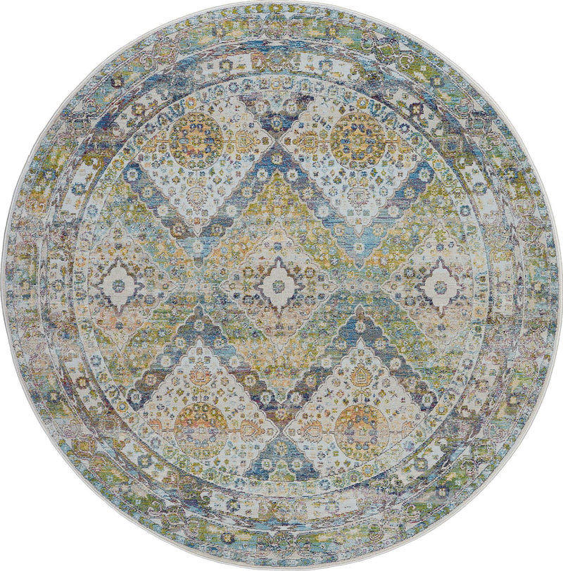 Ankara Global Circular Rugs ANR07 in BLGRE