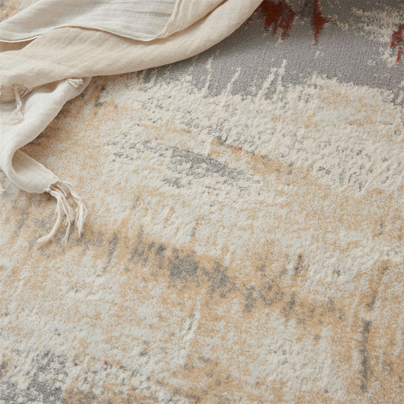 CK005 Enchanting ECH02 Rug by Calvin Klein in Grey Rust Orange