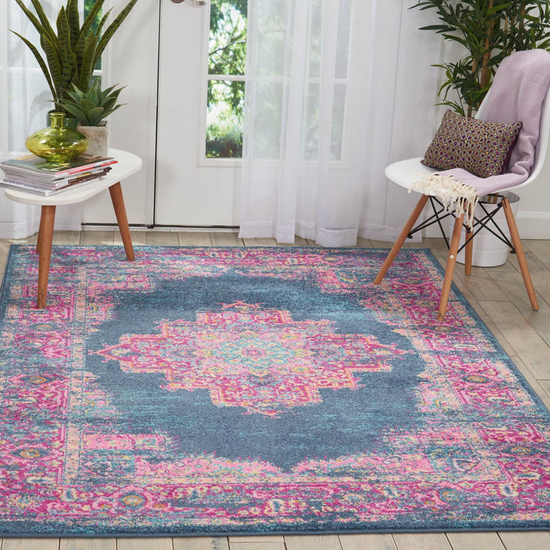 Passion Traditional Medallion Persian Rugs PSN03 in Blue