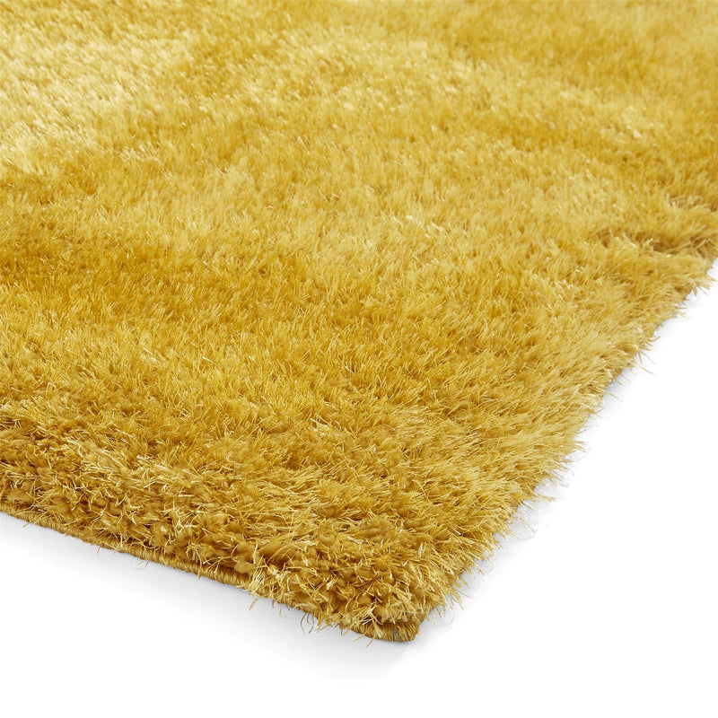 Lux Shaggy Modern Plain Shaggy Rugs in Yellow