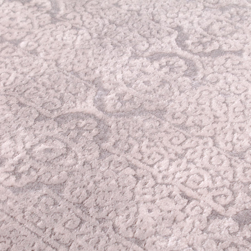 Arabella Opaque Damask Textured Modern Rug in Cream