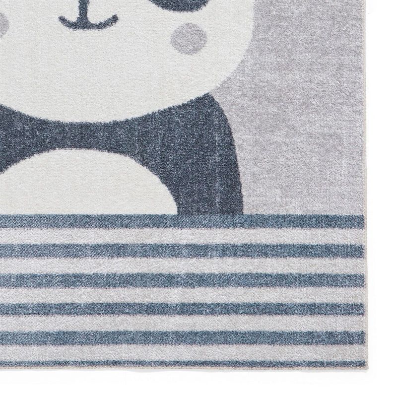 Vida Kids Panda Washable Childrens Rugs in Grey