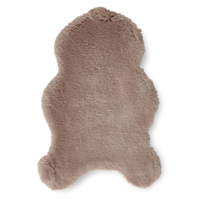 Super Teddy Plain Shaggy Faux Sheepskin Rugs in Mink Brown