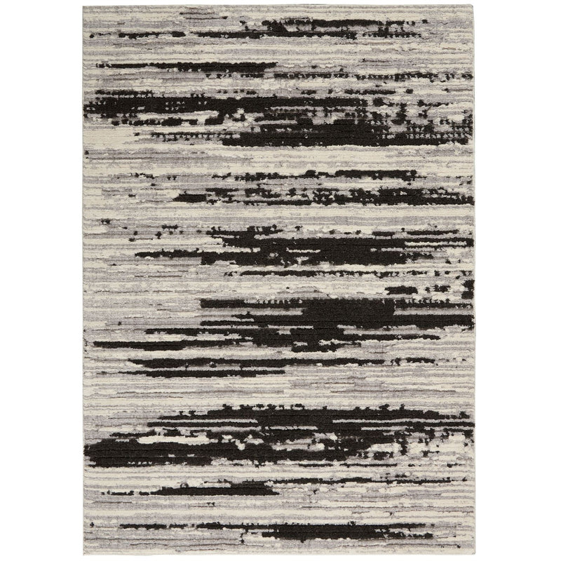 Zermatt Designer Print Rugs ZER02 in Ivory Charcoal by Nourison