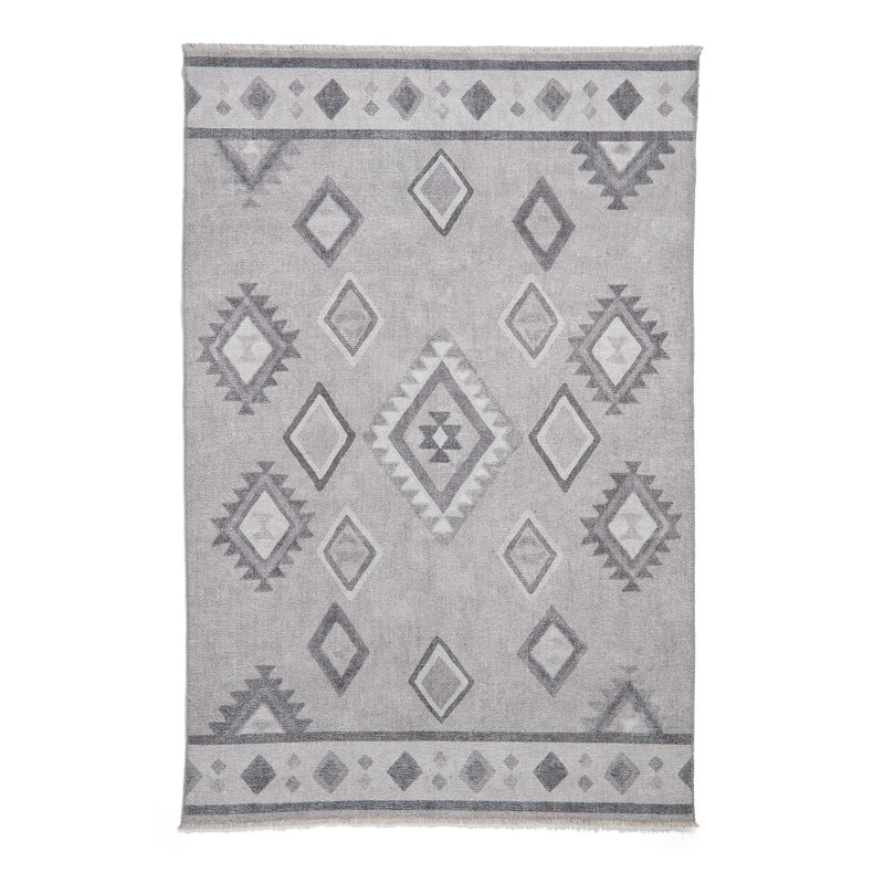 Whisper H1066 Washable Geometric Flat Weave Rugs in Grey