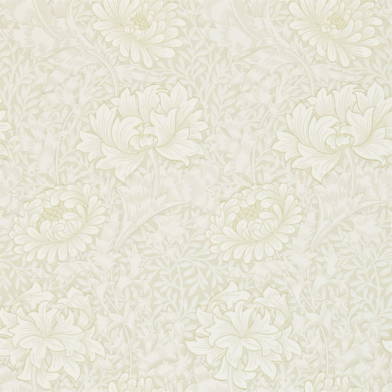 Chrsyanthemum Wallpaper 216457 by Morris & Co in Chalk White