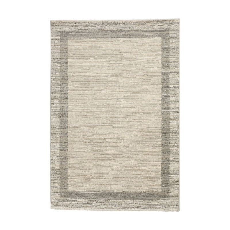 Geneva 01616 Berber Textured Border Rugs in Beige