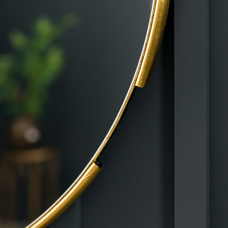 Evander Round Mirror in Gold