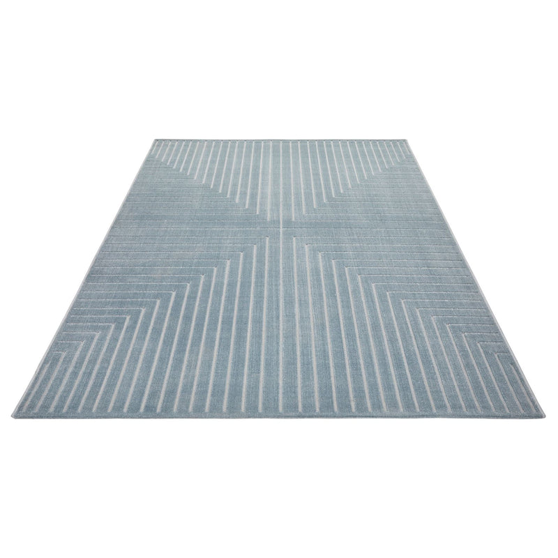 Maze MAZ104 Geometric Rug by Concept Looms in Blue