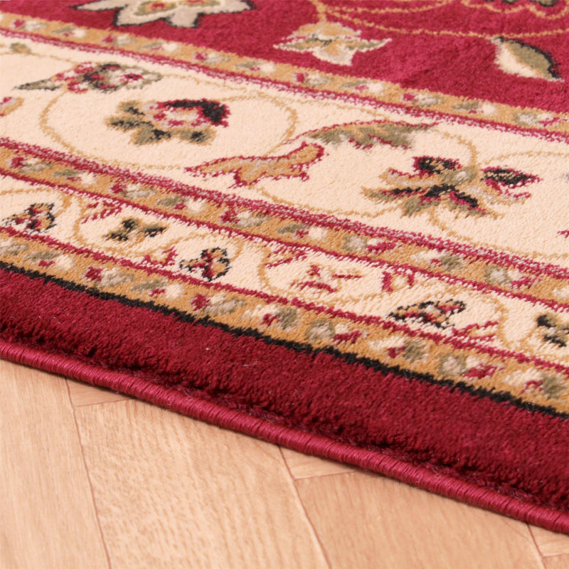 Sherborne Traditional Bordered Rugs in Red