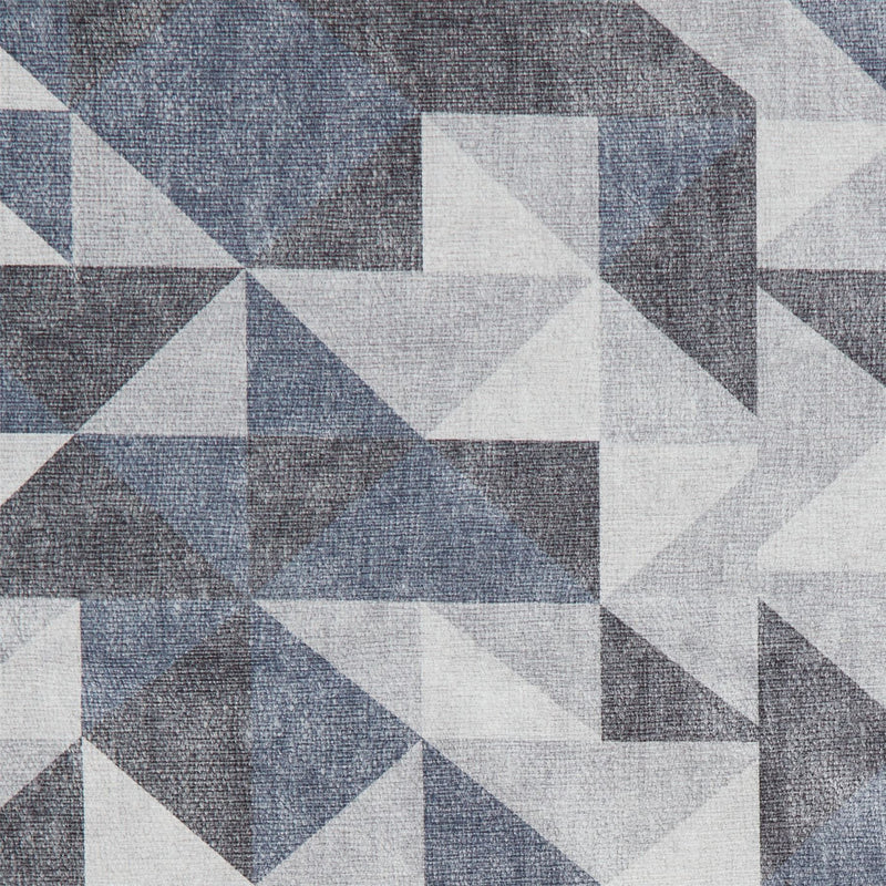 Coral H1057 Modern Washable Geometric Rugs in Blue Grey