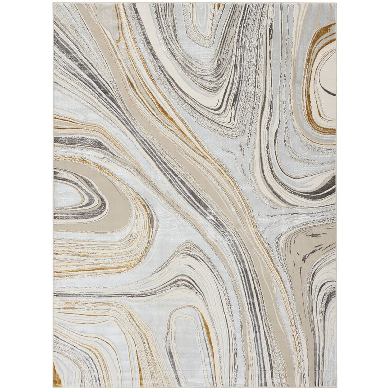 Glitz GLZ21 Abstract Rug by Nourison in Grey Gold