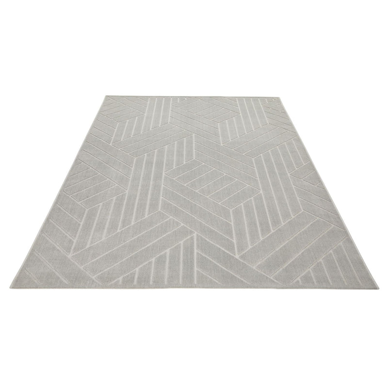 Maze MAZ102 Geometric Rug by Concept Looms in Grey