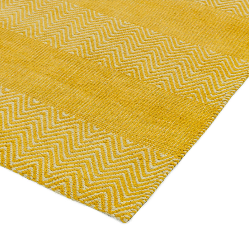 Ives Modern Chevron Striped Rugs in Yellow