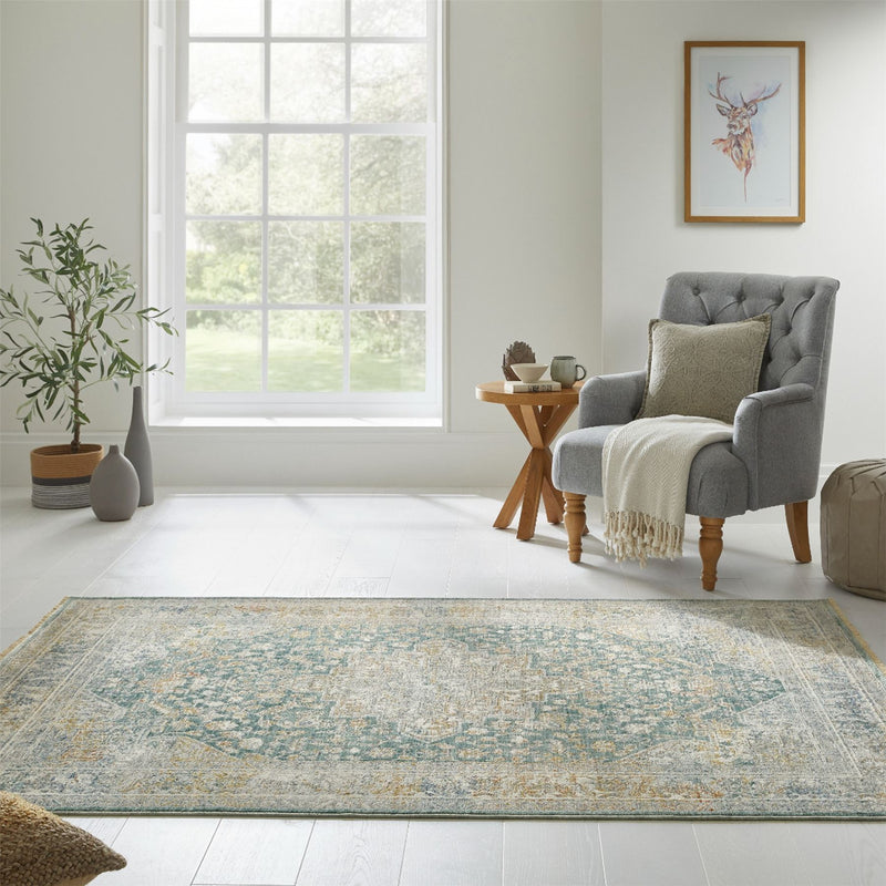 Elegant Heirlooms ELH01 Traditional Persian Rugs by Nourison in Ivory Green