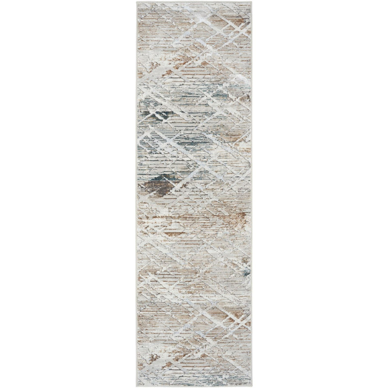 Glitz GLZ11 Abstract Runner Rugs by Nourison in Grey Multi