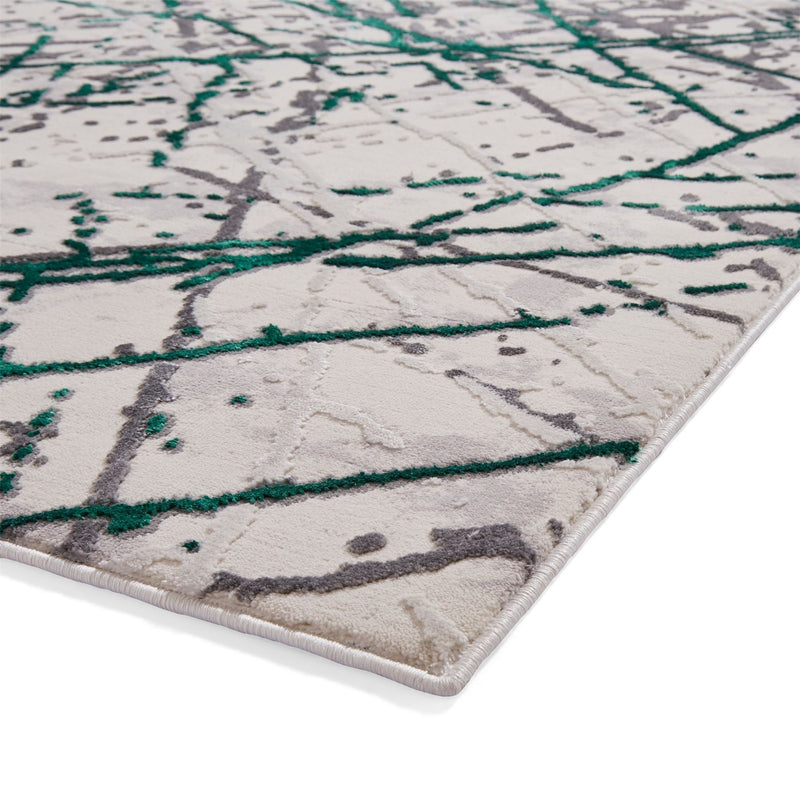 Artemis B8403A Modern Abstract Rugs in Green Silver Grey