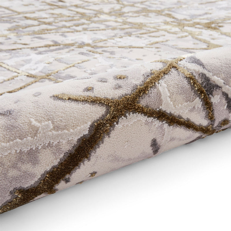 Artemis B8403A Modern Abstract Rugs in Gold Silver Grey