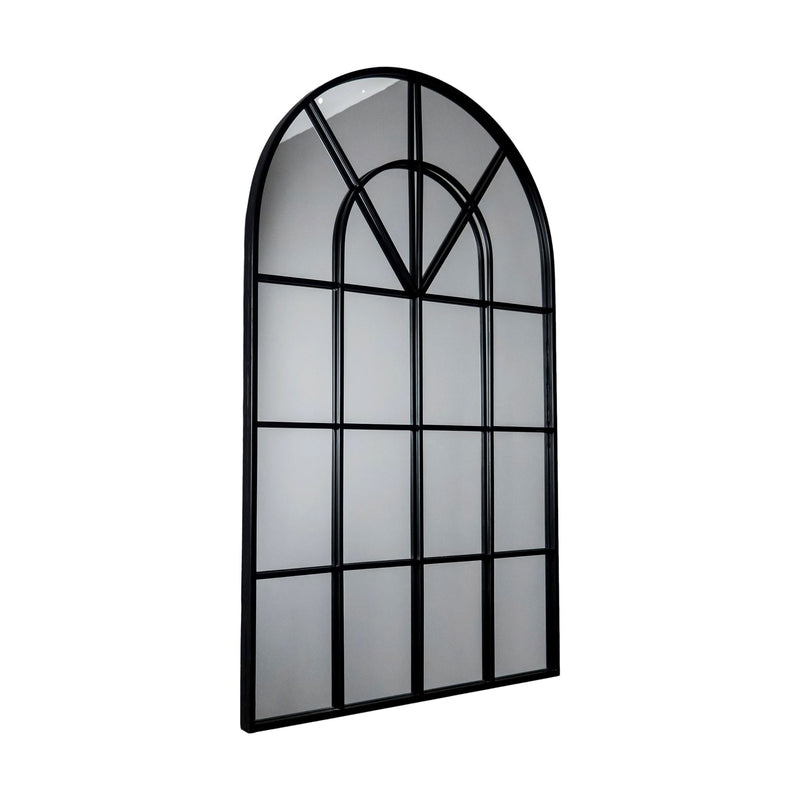 Louise Arched Window Mirror in Black