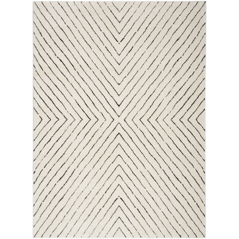 Modern Comfort MNC01 Stripe Rug by Nourison in Ivory Black