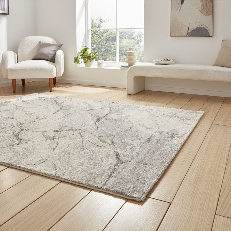 Geneva 1614 Berber Textured Abstract Rugs in Silver Grey