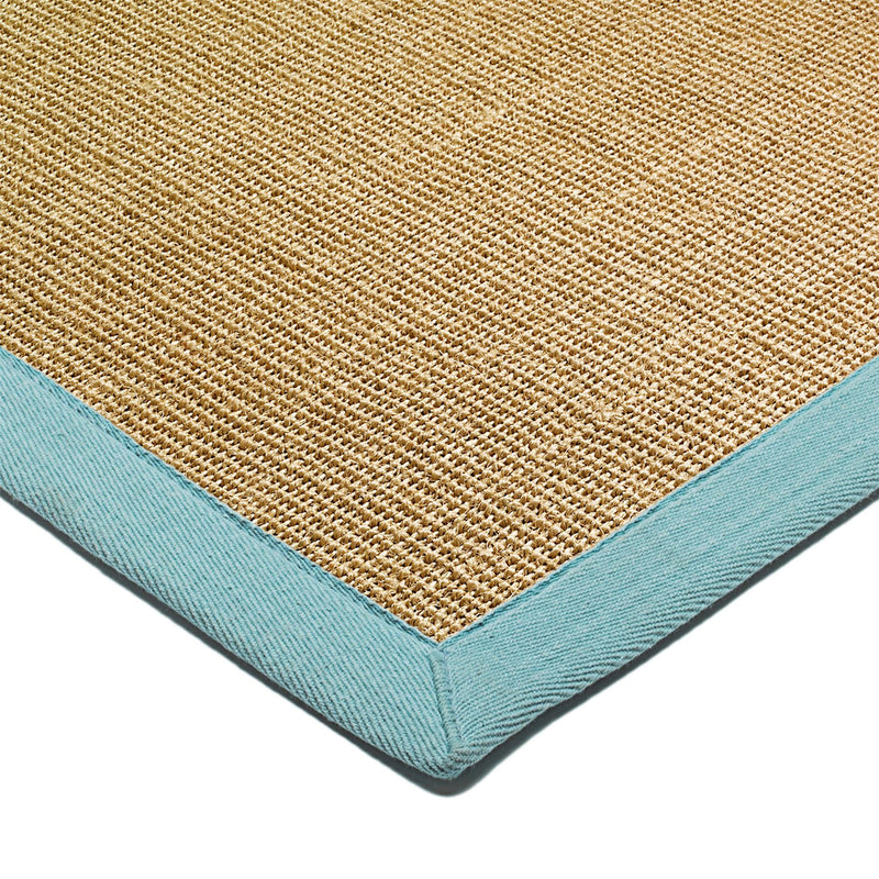 Sisal Rugs in Linen with an Aqua border