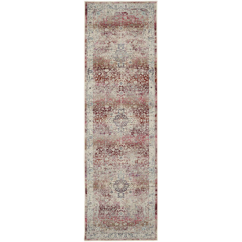 Vintage Kashan Traditional Runner Rugs VKA07 by Nourison in Red Ivory