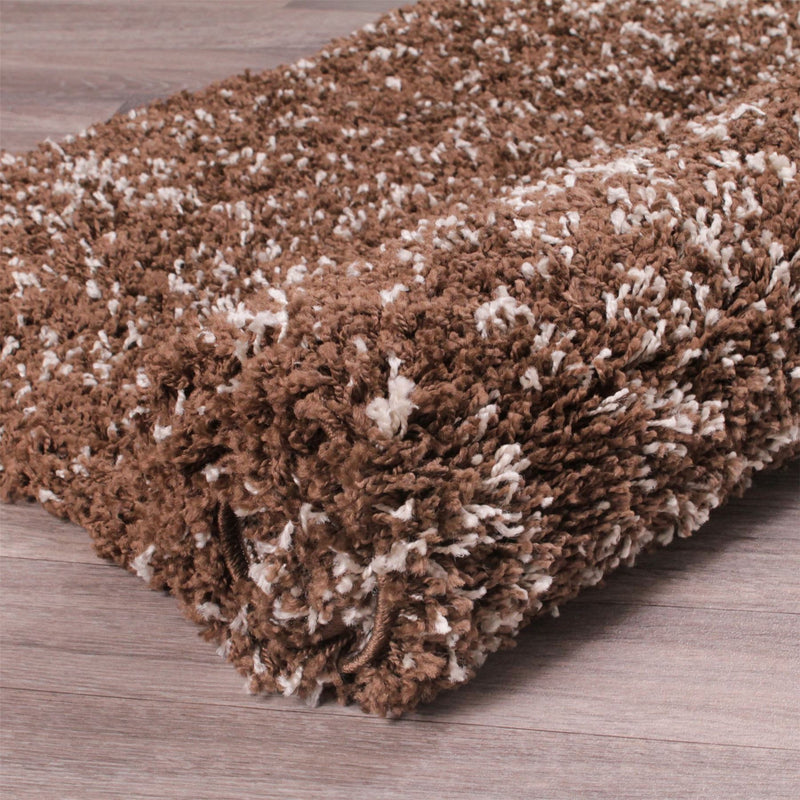 Indulgence Plain Shaggy Rugs in Latte Brown